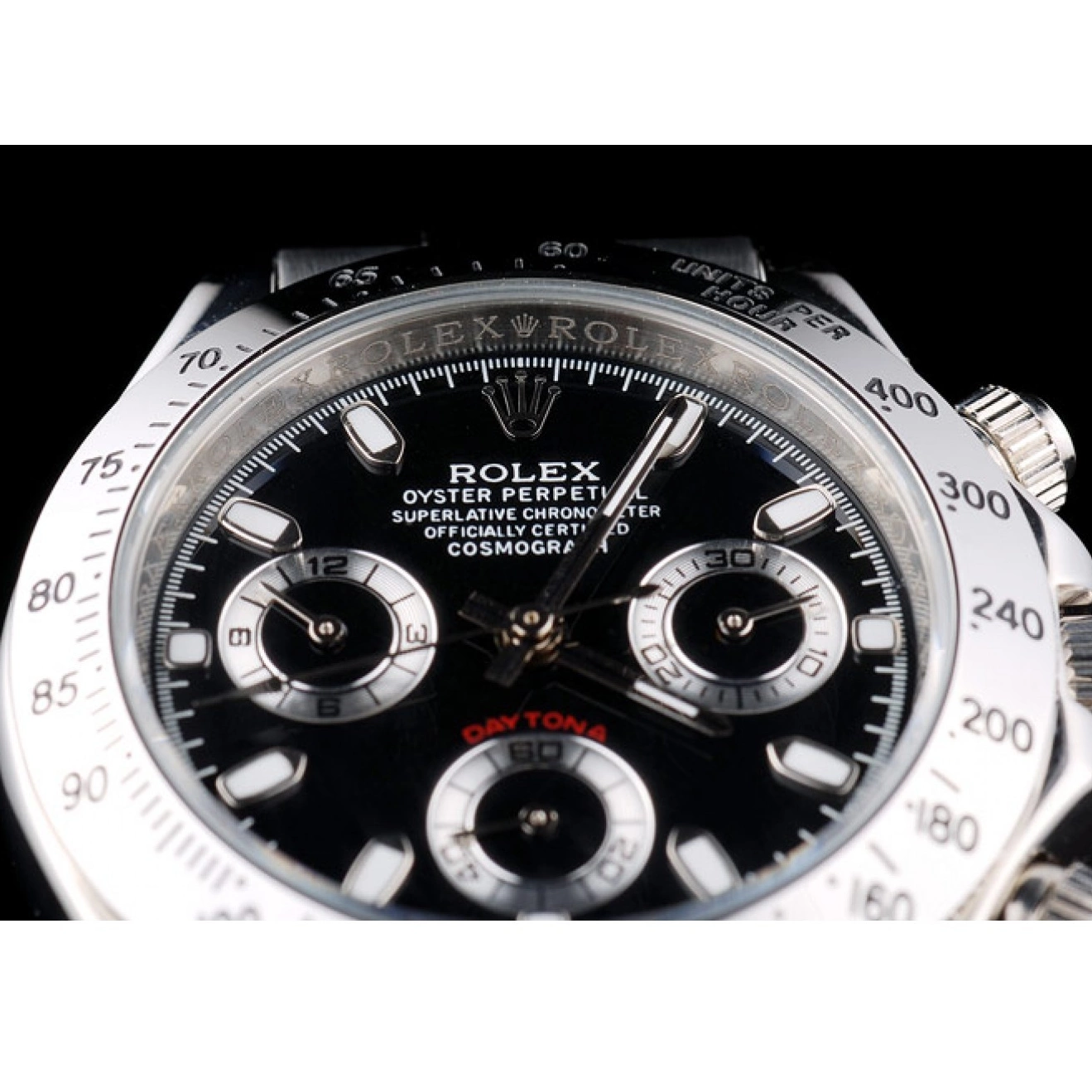 Aaa fake watches Lady Steel Case Dial Daytona Tachymeter Black Rolex Stainless 0821